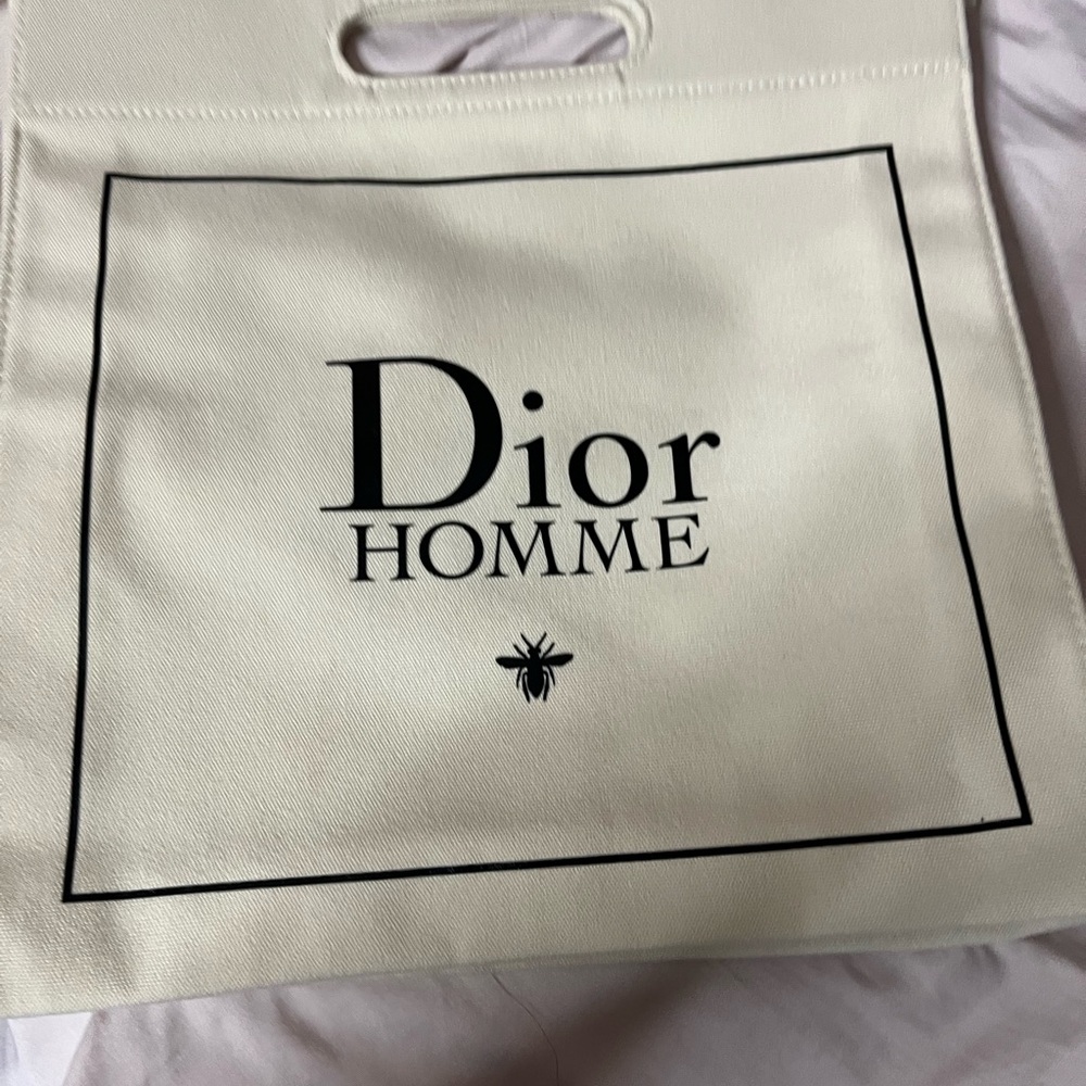 Dior Homme Ivory Tote with Bee Detail